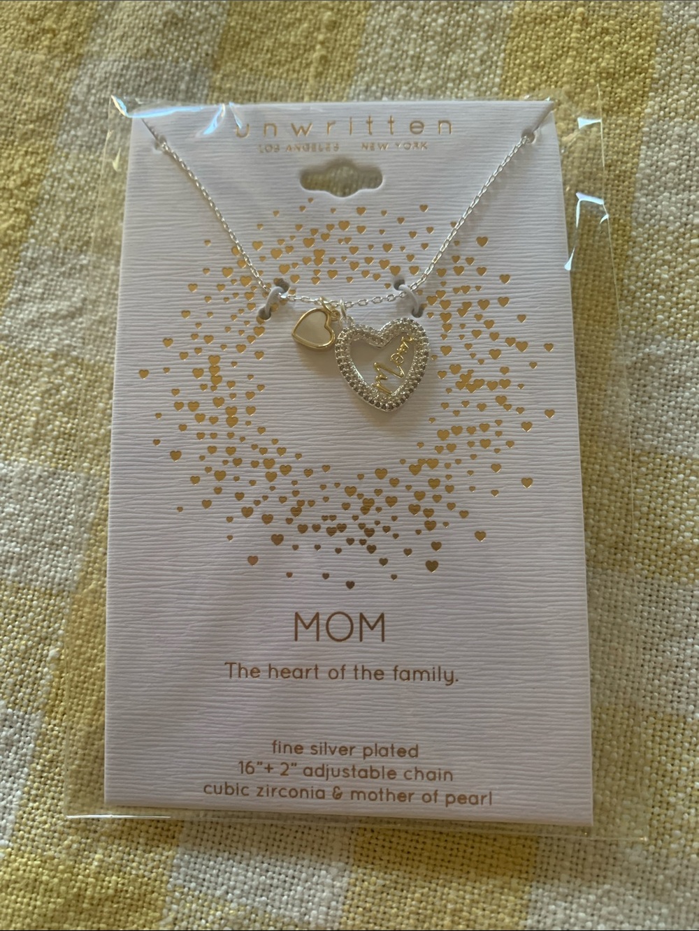 Unwritten Silver and Gold MOM Heart Pendant Necklace